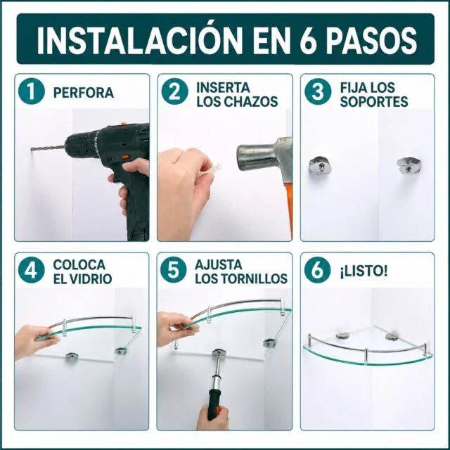 Los seis pasos para instalar el organizador esquinero