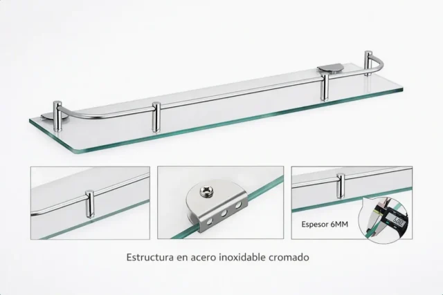 Soportes de acero inoxidable de la repisa de vidrio