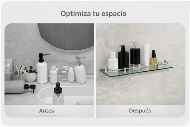 Medidas de la repisa de vidrio de 60 cm